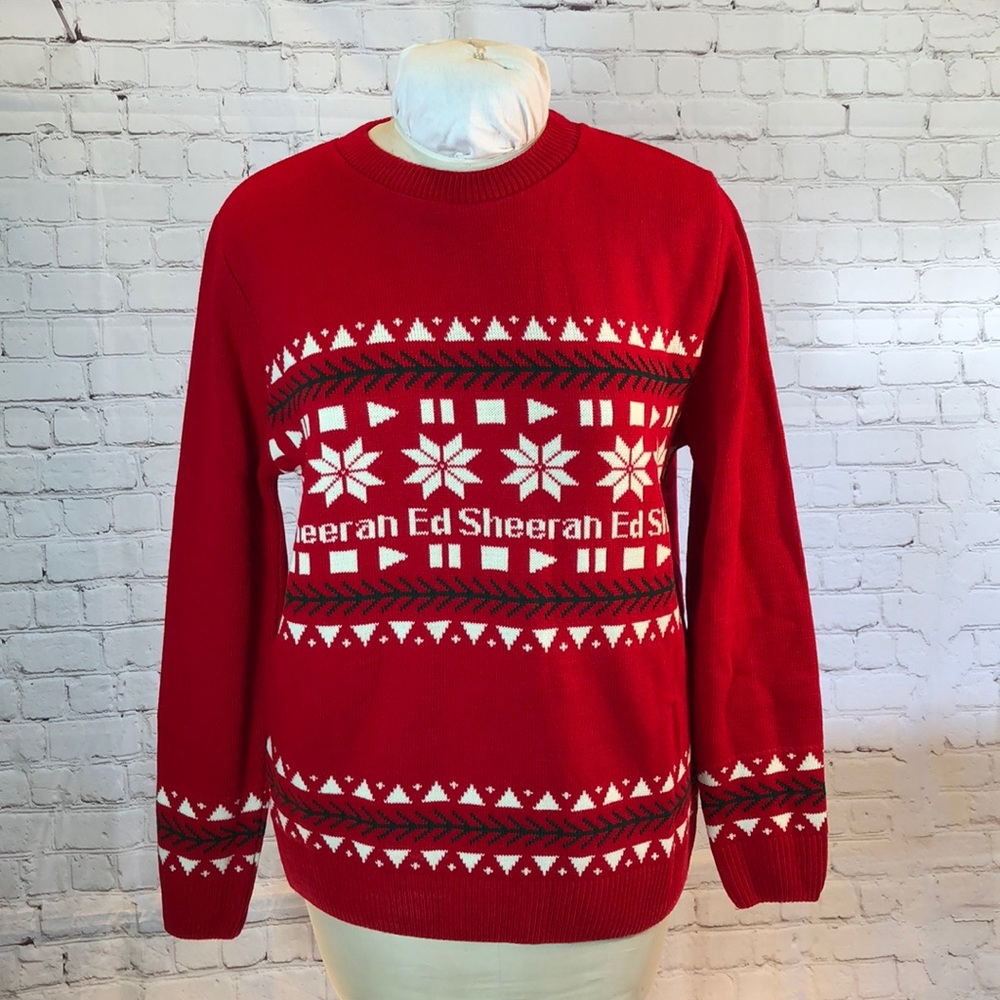 Another British Jumper Holiday Christmas Red Sweater Large